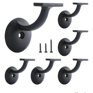 New Hand Rail Bracket, Matte Black 6 Pack